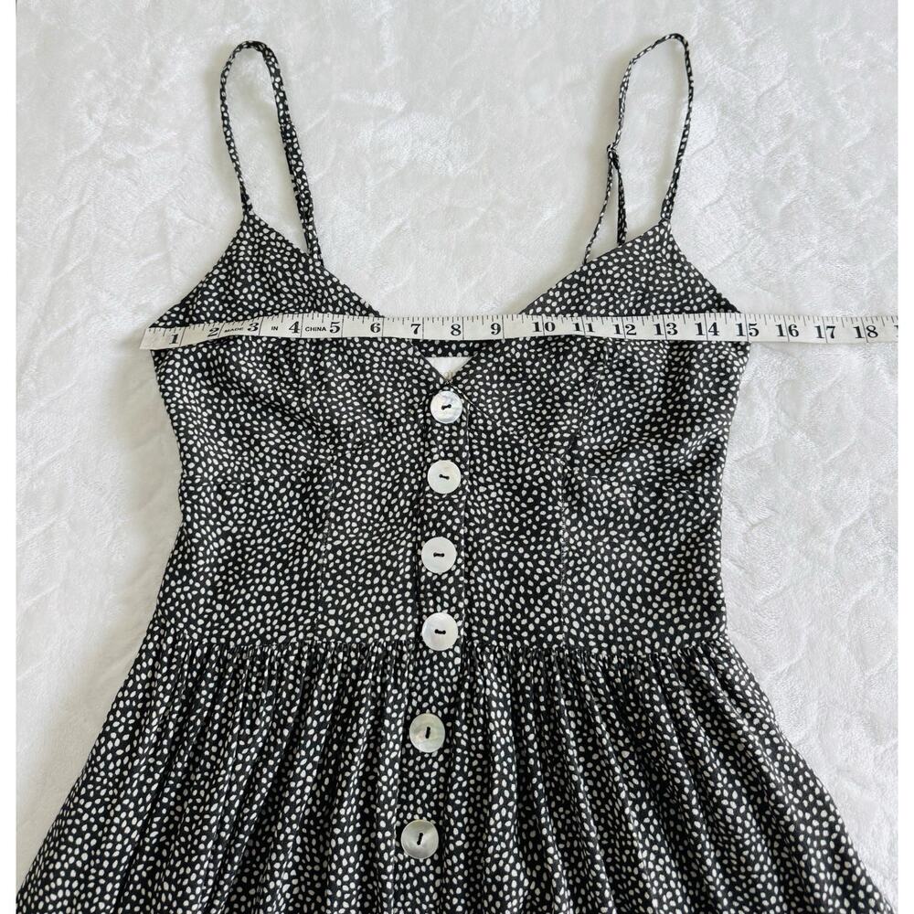Auguste the Label Size US 2 Tear Drop Staple Charcoal Dot Print Midi Dress - Picture 7 of 8
